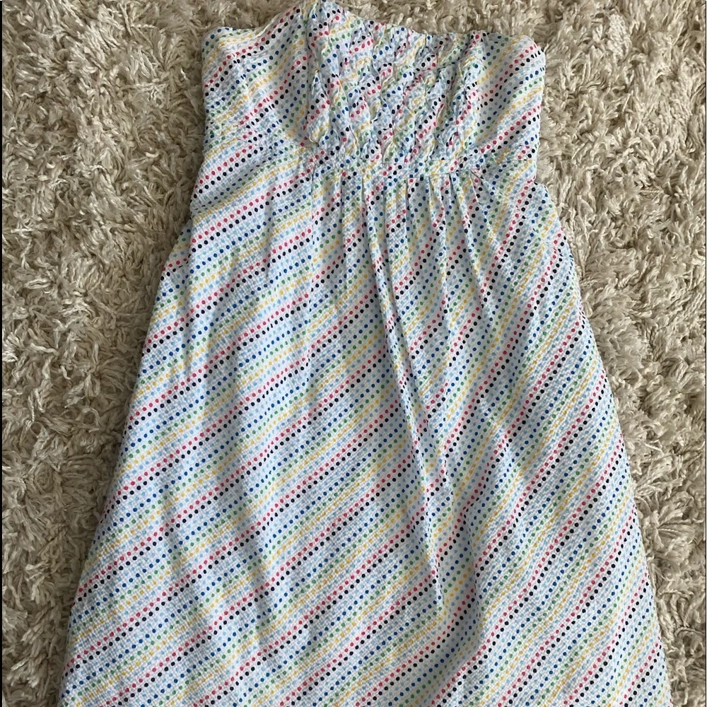 Lilly Pulitzer Multi-color Polka Dot Seersucker Strapless Dress, Size 0 dress - Picture 5 of 8